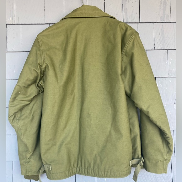Vintage Military Cold Weather Olive Sateen Flight Jacket Size Medium 38 40 - Picture 3 of 7